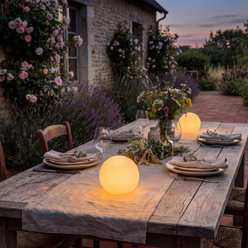 Lucide PINO - wiederaufladbare Tischlampe Innen/Außen - Akku/Batterie - LED Dim. - CCT - 1x1,5W 2700K/6500K - IP65 - Rgb - Weiß | Essential - Atmosphäre 2